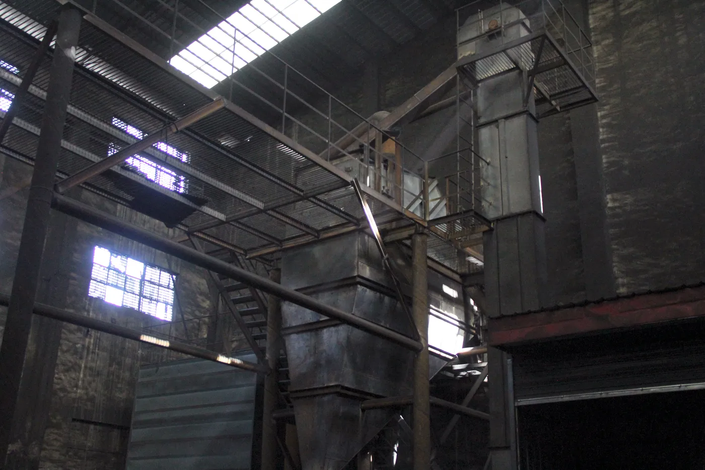 Production area with processing equipment